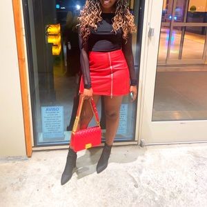 Red Caviar Quilted Crossbody Chain Leboy Purse